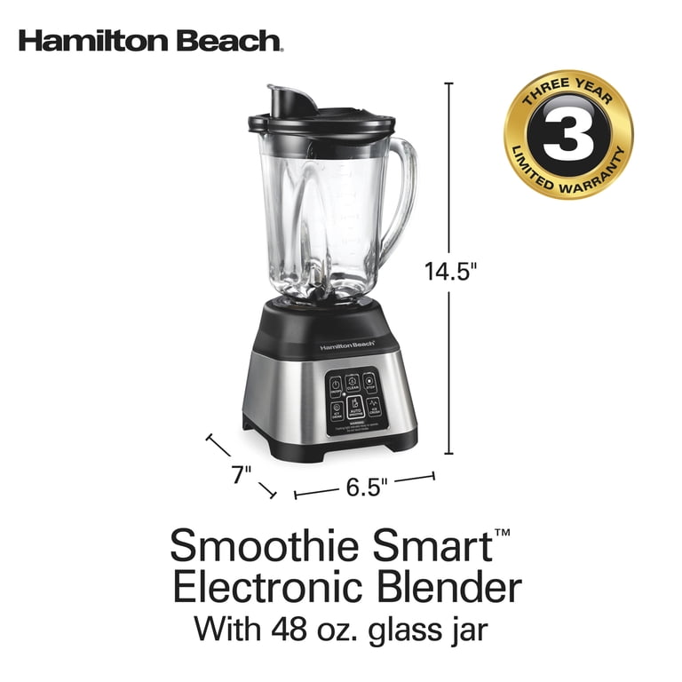 Hamilton Beach Smoothie Smart Electronic Blender, 48 oz. Glass Jar