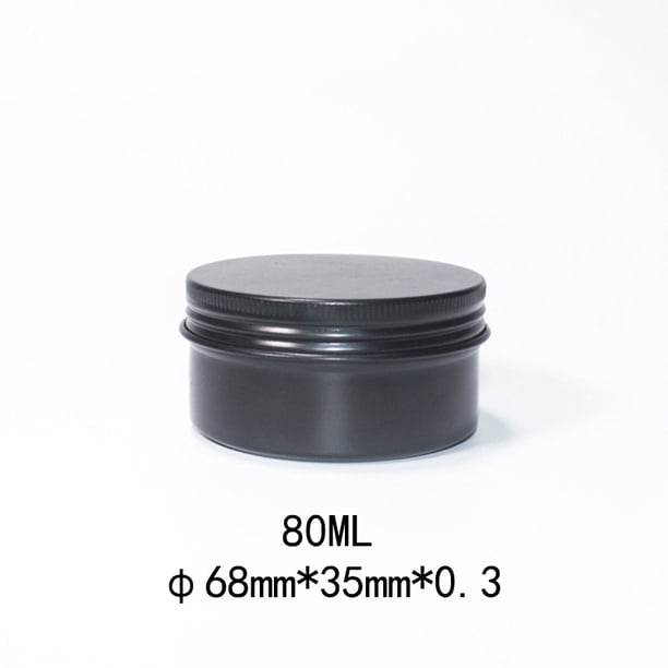 Caja de aluminio negra de 5 ml a 250 ml para pasta de velas, lata de aluminio con rosca redonda, caja de aluminio para embalaje de joyas y té