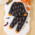 thumbnail image 4 of Baby Boy Outfit Little Boys Spring Fall Graphic Long Sleeve Elastic Waist 1T 2T 3T Halloween Pajamas 2 Piece, 4 of 8