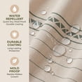 thumbnail image 4 of REGALWOVEN Boho Striped Shower Curtain Sets with 12 Hooks, Faux Linen Look Fabric for Bathroom Grey 71"W x 71"L, 4 of 5