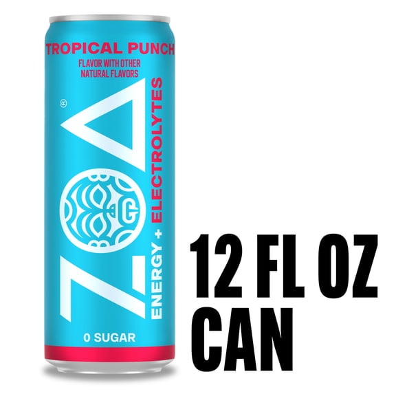 Zoa Tropical Punch Zero Sugar, 12 fl oz Aluminum Can, 0% ABV