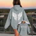thumbnail image 2 of Cute Hoodie Sweatshirt for Girls Long Sleeve Pullover with Kangaroo Pocket Angel Wing Design Sweatshirt Casual Graphic Hoodies Pullover Tops for Spring and Fall(Grey,12-13 Years), 2 of 6
