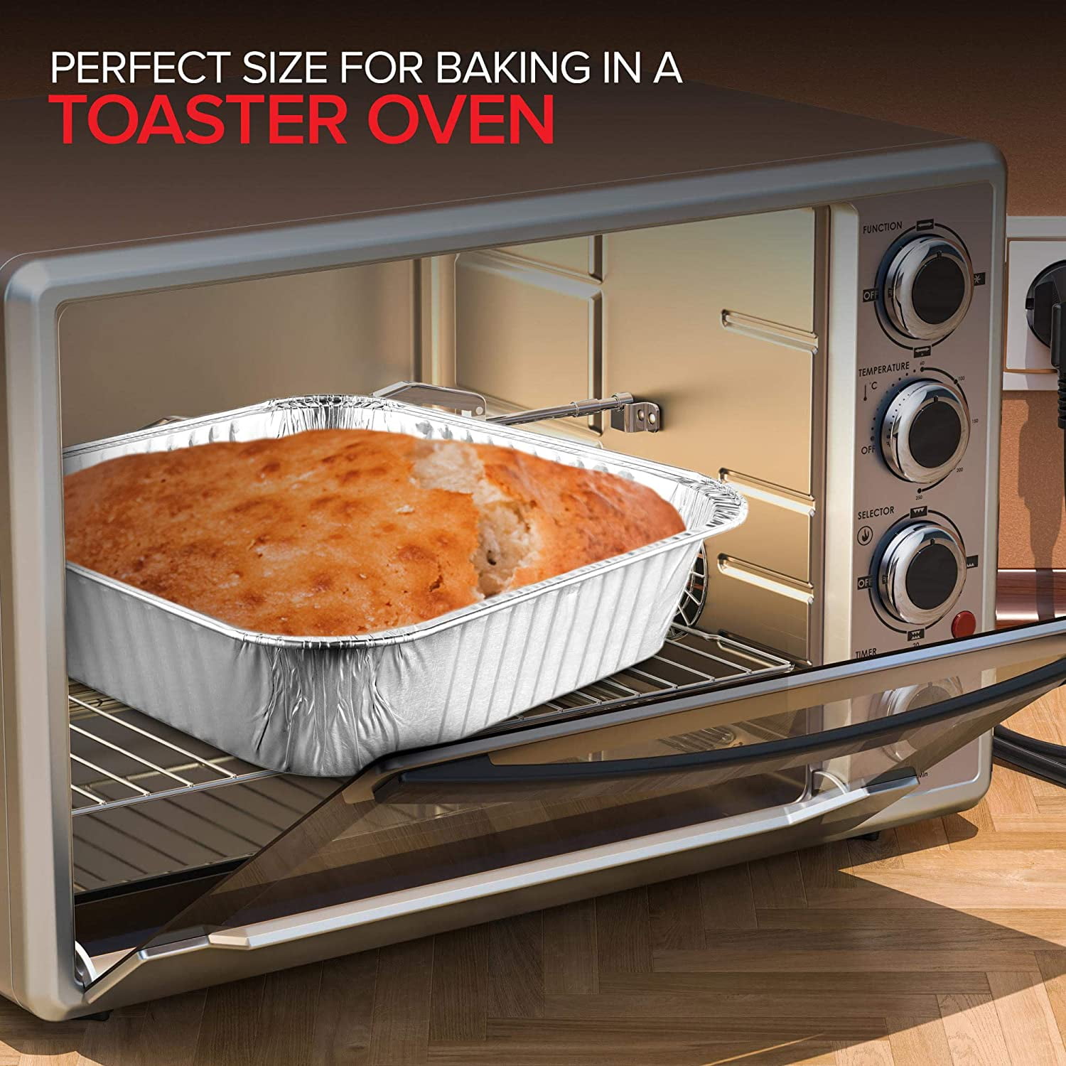 20 Count) 8 Square Disposable Aluminum Cake Pans - Foil Pans for Cooking,  Baki