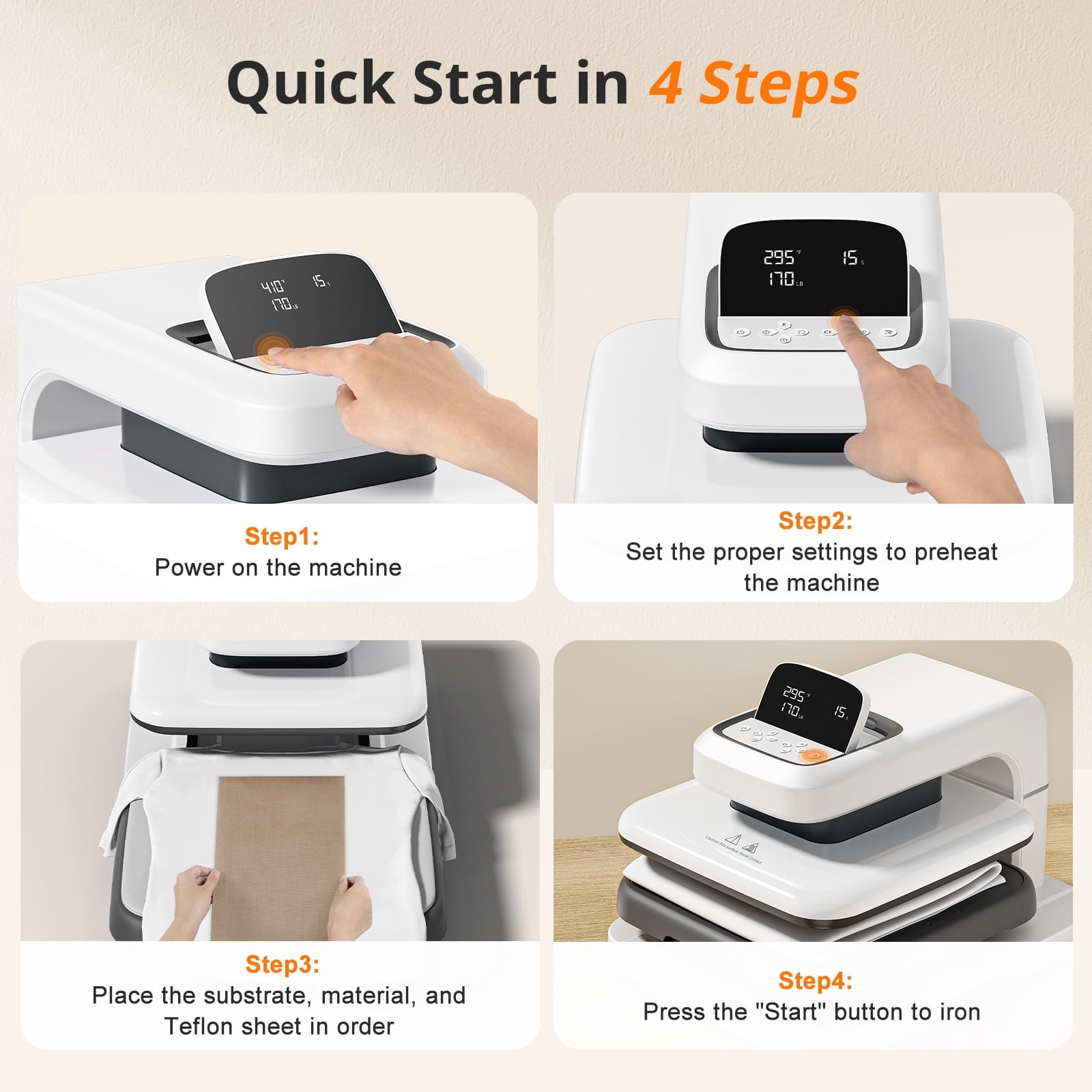 HTVRONT Automatic Heat Press 2 + HTVRONT Automat Heat Press Accessories Kit, Heat Press Machine with Adjustable Pressure & Higher Heating Height, Heats Up Fast and Evenly