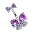 thumbnail image 3 of Belly Button for Women Body Piercing Bow Stainless Steel Statement Long Bar, 3 of 9