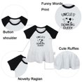 thumbnail image 2 of Pack of 2, Uncle's Drinking Buddy & Auntie's Drinking Buddy Funny Dresses For Baby, Newborn Babies Skirts, Infant Princess Dress, Toddler Frocks (Black Raglan Dresses, 0-6 Months), 2 of 5