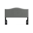 thumbnail image 3 of Kameli Nailhead-Trim Camelback Upholstered Headboard, Stone, Full/Queen, 3 of 7