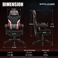 thumbnail image 5 of GTPLAYER Ergonomic Mesh Back Reclining Gaming Office Chair with Footrest, Red, 5 of 7