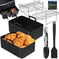thumbnail image 1 of 7Pcs Air Fryer Accessoires Ensemble Flexible Antiadhésif Air Friteuse Silicone Doublure Acier Inoxydable Grille de Friteuse à Air Chaud avec Brosse à Huile Réutilisable Friteuse à Air Temps de Cuisson au Lave-Vaisselle Sûr pour Air Frye, 1 of 10