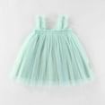 thumbnail image 4 of Robes Décontractées pour Filles Tout-Petits Été en Maille Broderie Florale Sans Manches Robe de Danse Princesse, Vert, 2-3 Ans, 4 of 4