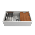 thumbnail image 3 of BOCCHI 1504-002-0120 Apron Step Rim Fireclay 33" Kitchen Sink Matte White, 3 of 6