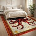 thumbnail image 3 of ODIKA 8'x10' Washable Area Rug Non-Shedding, Easy Care, Pixel Cat Octopus Cartoon Design With Vintage Game Color Blocks for King Size Bedroom Under Bed, Master Suite, 3 of 7