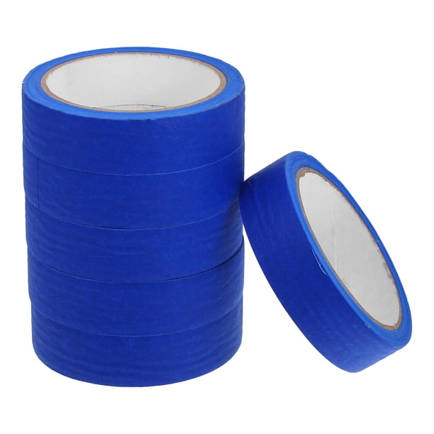 6 rollos de cinta adhesiva azul, papel de enmascarar adhesivo ancho para pintura automática, mejoras para el hogar y proyectos de manualidades, 0,98 pulgadas x 21,87 yardas cada rollo