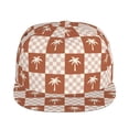 thumbnail image 2 of Daiia Brown Palms print Flat Bill Hats Flat Brim Trucker Cap Baseball Cap Adjustable Classic Low Profile Hat Unconstructed Plain Cap, 2 of 9