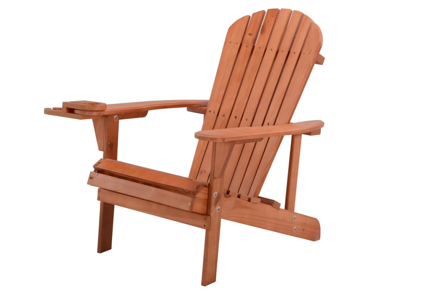 W Unlimited  Earth Collection Adirondack Chair with Phone & Cup Holder, Walnut