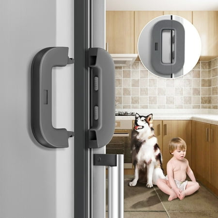 WeGuard 4 Pack Child Safety Refrigerator Fridge Freezer Front Door Lock Side Latches, Baby Proof Cabinet Locks Adhesive Latches for Doors No Tools Need or Drill