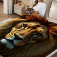 thumbnail image 2 of RKSupls Lion Head Realistic Wildlife Animal Soft Flannel Throw Blanket, Lightweight Fuzzy Warm Cozy Blanket for Couch Bed Home Travel Decor, 2 of 7
