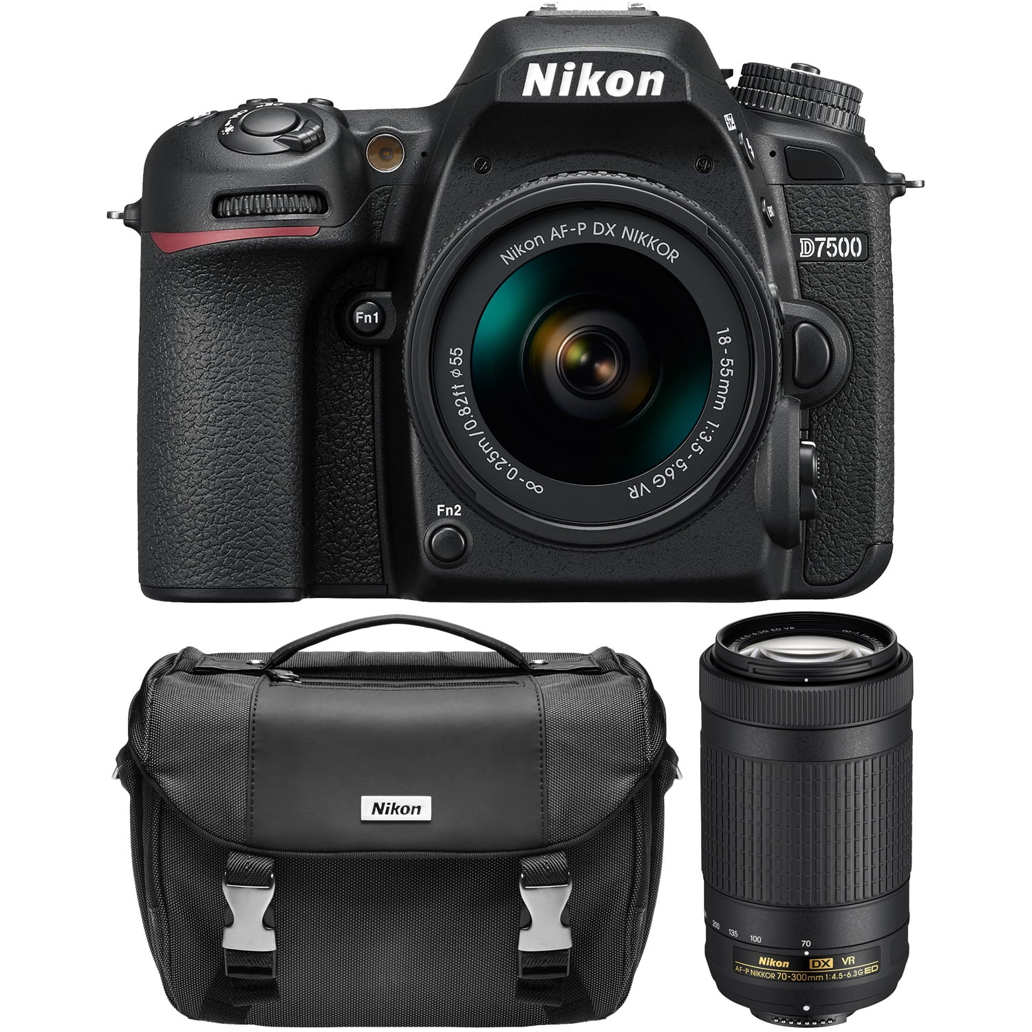 Nikon D7500 Digital SLR Camera with 1855mm + 70300mm VR DX AFP