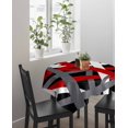 thumbnail image 4 of Red Black Geometric Suqare Tablecloth - 60 x 60 Inch, Modern Art Abstract Grey Line Waterproof & StainResistant Tablecloth, Washable Oil-proof Table Cover for Dining/Party/Wedding/Camping/Buffet, 4 of 9
