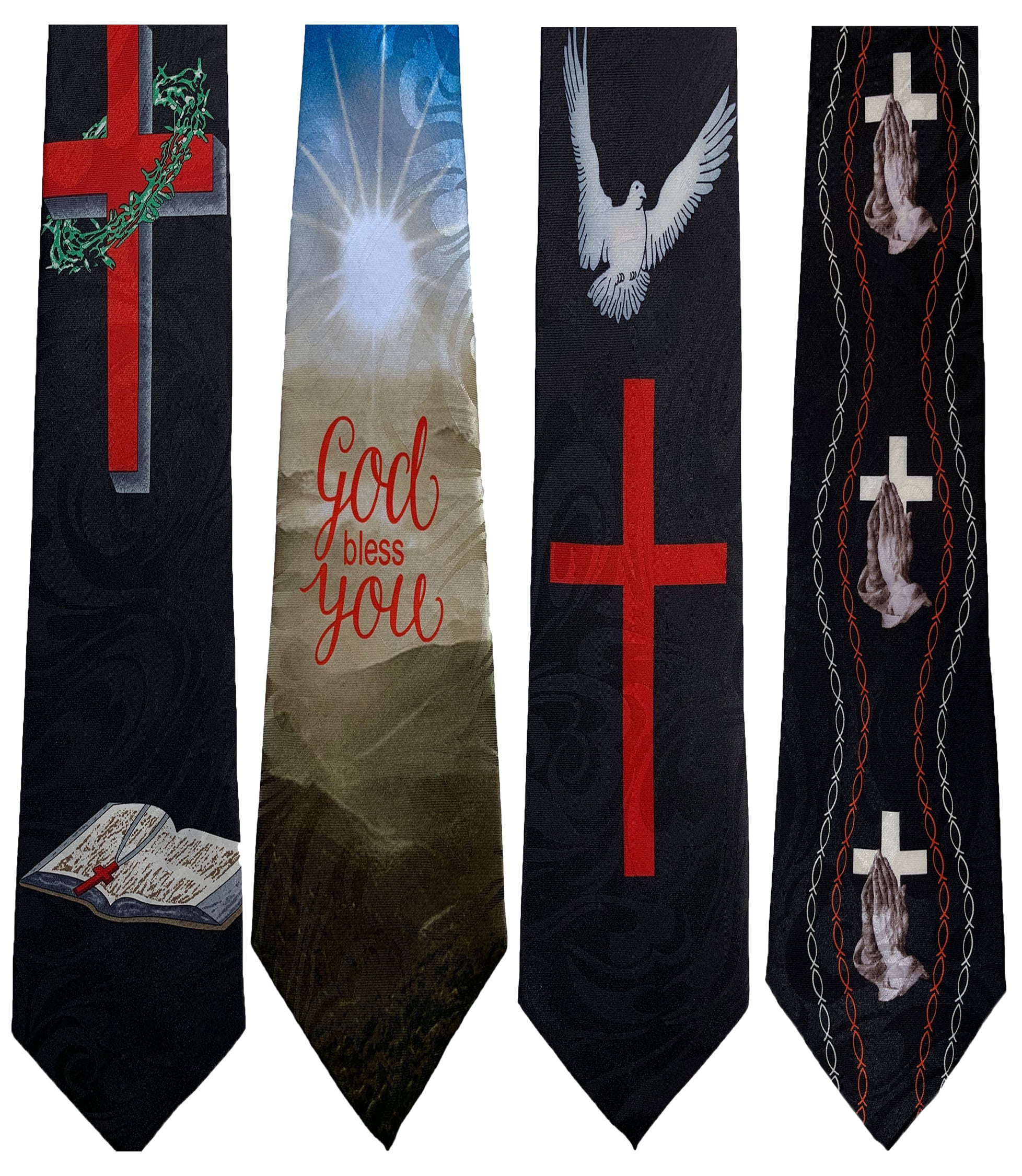 Steven Harris Pack Of 4 Mens Christian Religious Neckties Jesus Neck