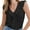 Black, variant on QUINDOS Womens Tank Tops Cotton Summer Black Workout Fashion Sleeveless Solid Color V-Neck Ruffles Blousee Womens Camisoles