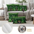 thumbnail image 6 of St. Patrick's Day Outdoor Waterproof Pillow Covers, Spring Lucky Shamrocks Green Gnomes Plaid Decorative Square Throw Pillowcase Sofa Cushion Sham for Patio/Couch/Chair, 16"x16" 2 Pack, 6 of 8