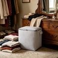 thumbnail image 1 of Usloyux Sac de Rangement Pliable en Non-Tissé à Motifs d'Arêtes de Poisson, Sac Fourre-Tout Organisateur Portable avec Poignée, Contenant pour Lessive de Garde-Robe et Chambre à Coucher, Bacs de Rangement Pliables pour l'Organisation à la Maison et le Voyage, 1 of 6