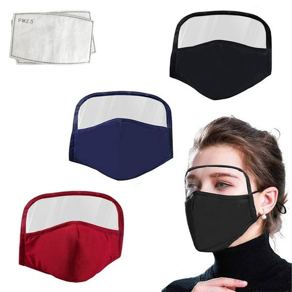 Face Protective Face Guard with Transparent Eyes Shield, Cotton Dust Proof Outdoor