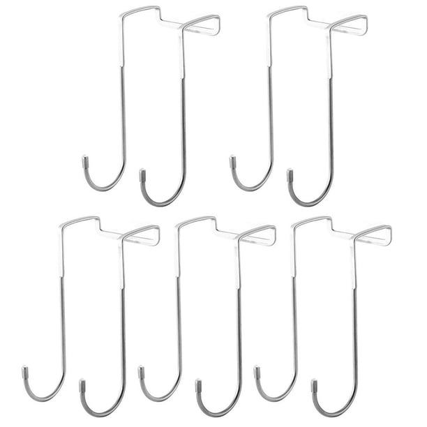Gancho para puerta de armario, de metal resistente, doble gancho para armario, cocina, armario, cajón, baño, dormitorio.