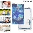 thumbnail image 2 of Coolnut Blue Teal Jellyfish Patterned Hand Towels 2 PCS, Cotton Bath Towel for Drying Face Hands Body Decorative Water Absorbent Lightweight Towels for Bathroom Ktichen Travel Gym, 16"x28", 2 of 6
