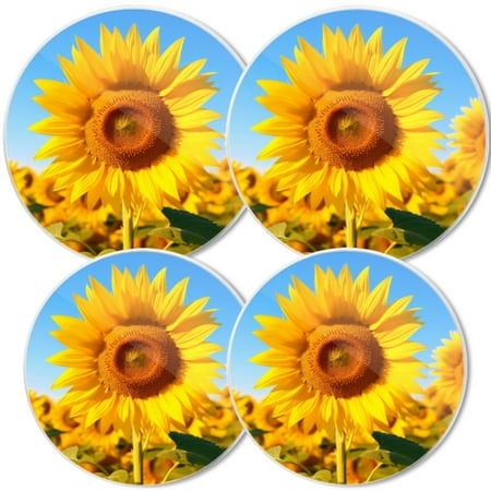 

Gas Stove Burner Cover White Electric Stove Top Protector Easy to Clean Sunflower Against A Blue Sky In A Field