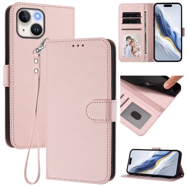 Funda Cartera GANGXUN para iPhone 13 Mini – Cierre Magnético, Protección RFID, Correa Desmontable, Compatible con Carga Inalámbrica