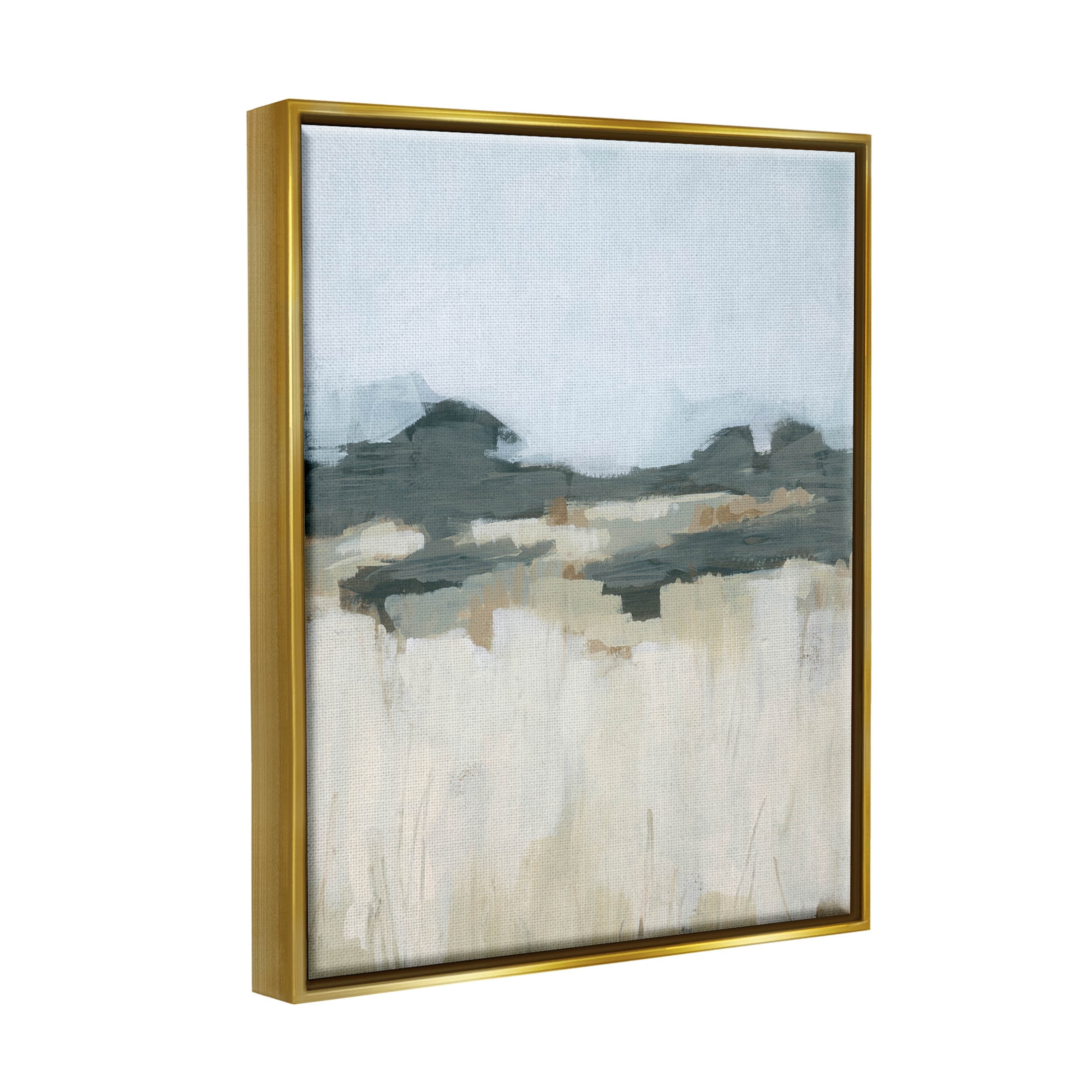 Stupell Industries Countryside Grass Landscape Scene Painting Metallic Gold Floating Framed Canvas Print Wall Art, Design by June Erica Vess
