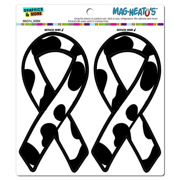 Cows Print Beef Support Awareness Ribbon MAG-NEATO'S(TM) Car/Refrigerator Magnet Set