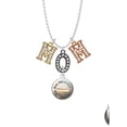 thumbnail image 2 of Delight Jewelry Silvertone Domed Run Like a Girl - Strong and Fierce Multi-Colored Crystal Mom Charm Necklace, 2 of 5