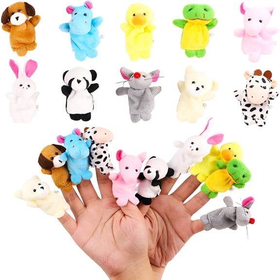 CYFW 10Pcs Finger Puppets Set - Soft Plush Animals Finger Puppet Toys for Kids,Mini Plush Figures Toy Assortment for Boys & Girls,Party Favors for Shows,Playtime,Schools
