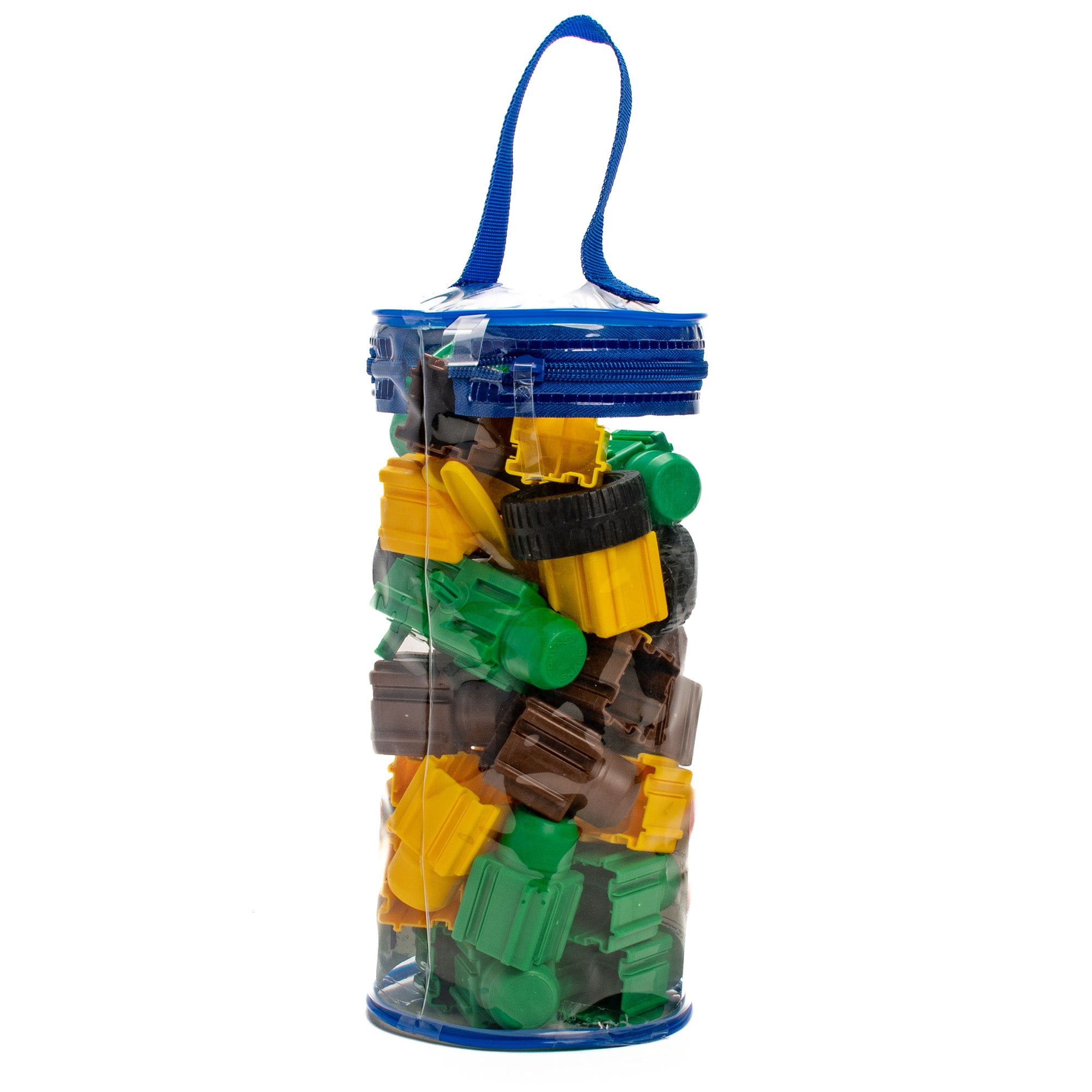 Snapo Jr. Dinosaur Creator Kit - 40 pcs - Green-Yellow-Brown Blocks & Wheels, Connect On All 6 Sides, 3D Building Toy, Snap-Slide-Rotate, Kids 18mo+
