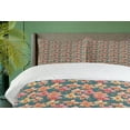 thumbnail image 4 of Ambesonne Floral Duvet Cover Set, Graphical Orchid Flowers, 2-Calking, Slate Blue Coral Salmon, 4 of 7
