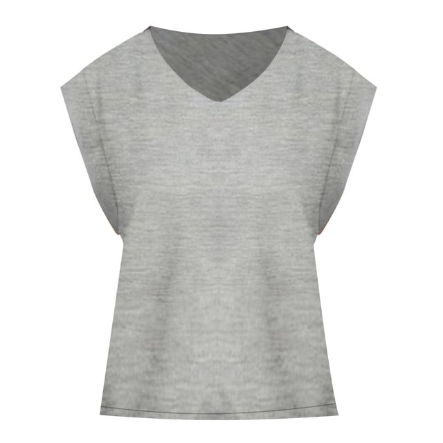WTXUE Débardeurs Sans Manches, Col Rond Manches Courtes pour Femmes Haut d'Été Basique Tee-Shirts Débardeurs Amples 2024 Rayés Décontractés pour Femmes Gris m