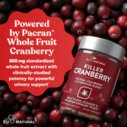 Eu Natural Cranberry Pills UTI Defense Urinary Tract Health Supplement 10-in-1 Fast-Acting Capsules 60 Count