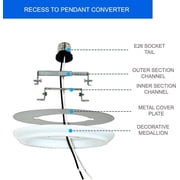 Ciata Lighting Recessed Can Light Conversion Kit to Pendant, Instant Light Conversion Kit for Light Fixtures in White Finish – 2 Pack