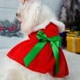 thumbnail image 4 of Christmas Dog Dresses Costume Santa Puppy Dress One Piece Pet Apparel Girl Doggies Holiday Party Outfits, 4 of 7