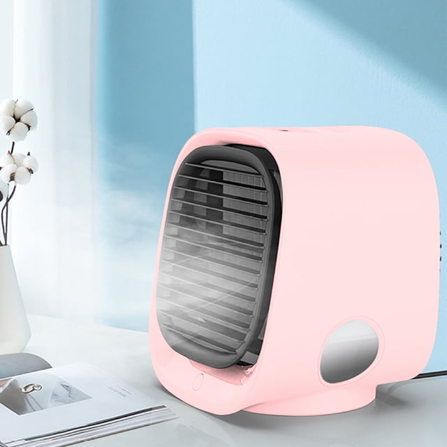 Teissuly Clearance Powerful, Quiet, Lightweight And Portable Space Cooler With 300ml Water Tank, Cordless&Rechargeable Desk Fan For Room And Office(Pink, ) Teissuly WER2023081500532