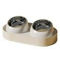thumbnail image 1 of Comedero doble para gatos, comederos para mascotas, comederos y bebederos para gatos, comedero elevado para gatos Blanco, 1 of 9