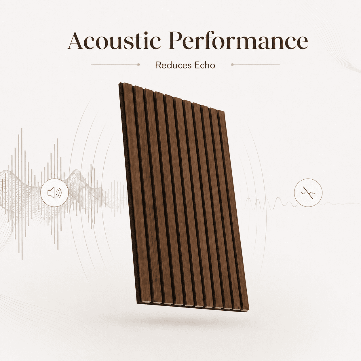 20-Pack Wood Slat Acoustic Wall Panels, 24" x 12" MDF Slat Wall Paneling for Modern Interior Wall Decor, Sound Absorbing Accent Panels, 39.99 Sq. Ft.,Walnut