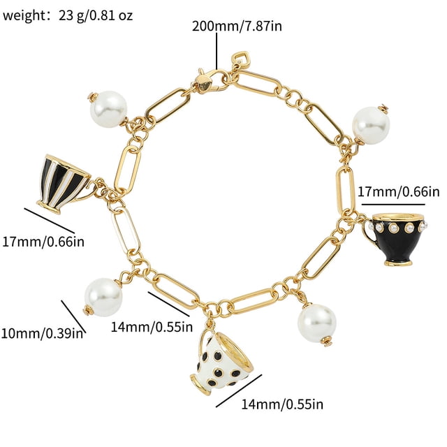 Joyas europeas y americanas Pendientes de taza de té esmaltados Collar largo Cadena de suéter Joyas