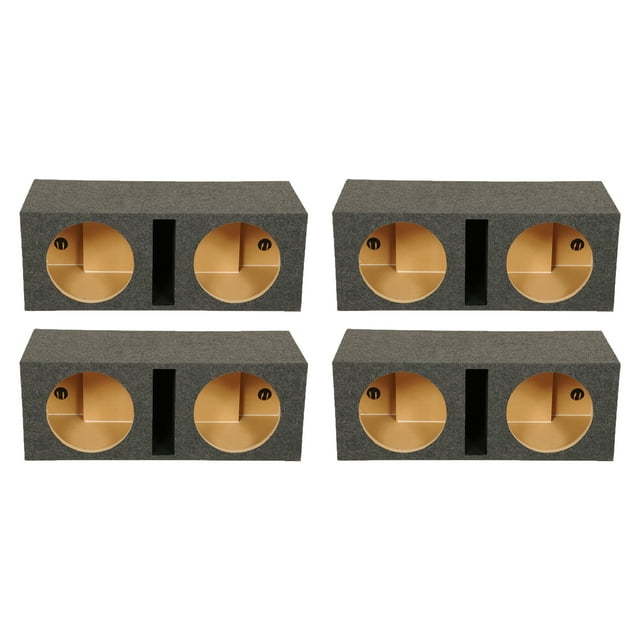 QPower QBASS Double Enceinte de Subwoofer Audio de Voiture 12 Pouces, Charbon (4 Pack)