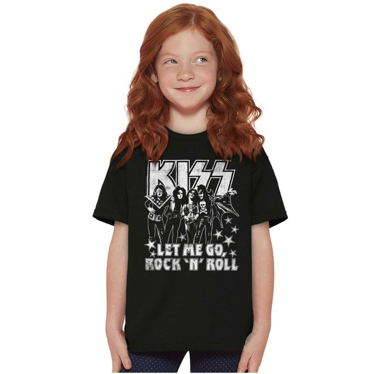 Kiss Band Let Go Rock N Roll Song Crewneck T Shirts Boy Girl Teen Brisco Brands Walmart