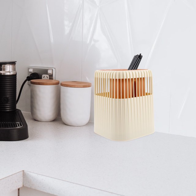 Greenadscape Soporte Amarillo Para Cubiertos Y Utensilios Con Drenaje Y Rotación Para Cocina