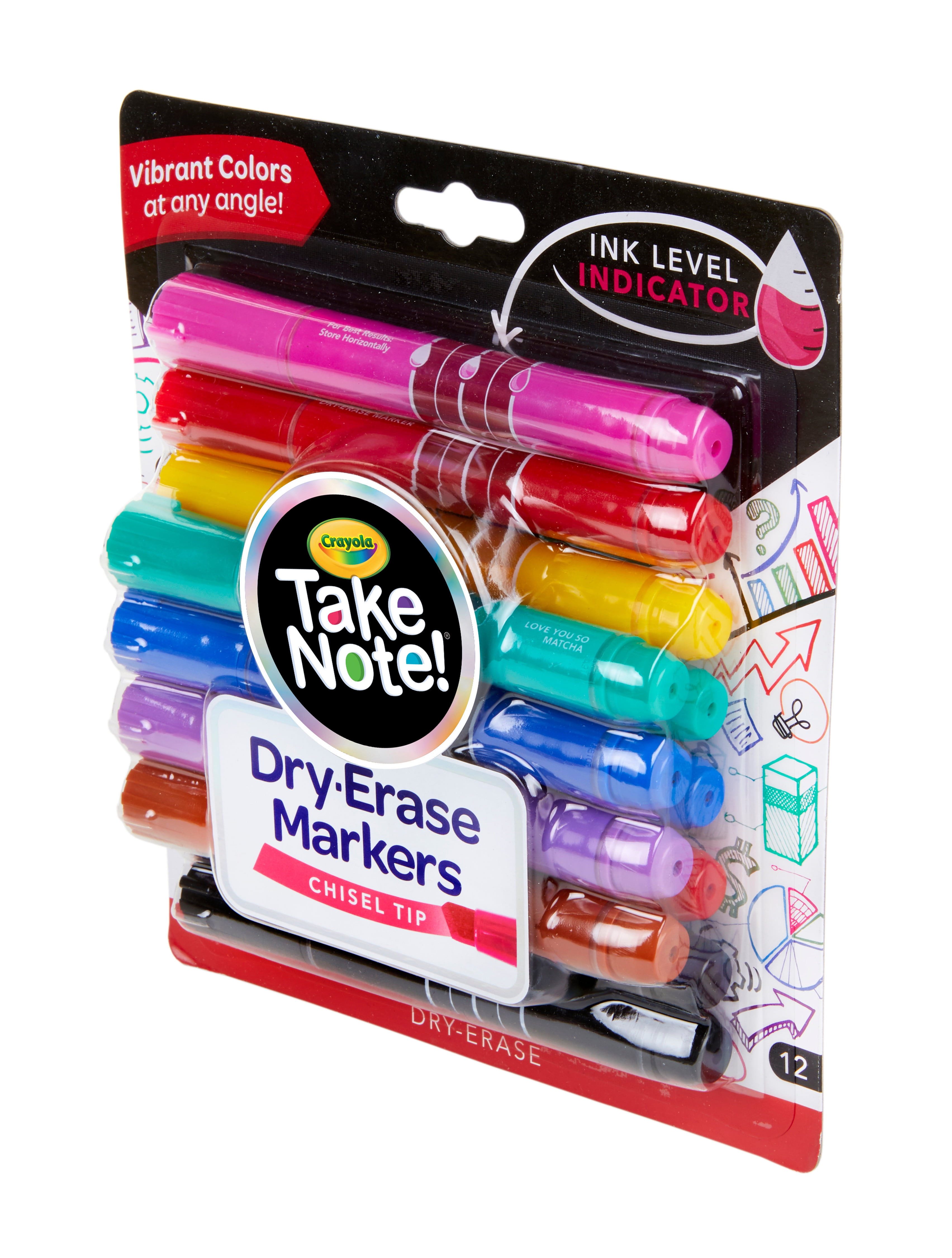 Crayola Take Note Dry Erase Markers, Blue, Intermediate Child,12 Count 